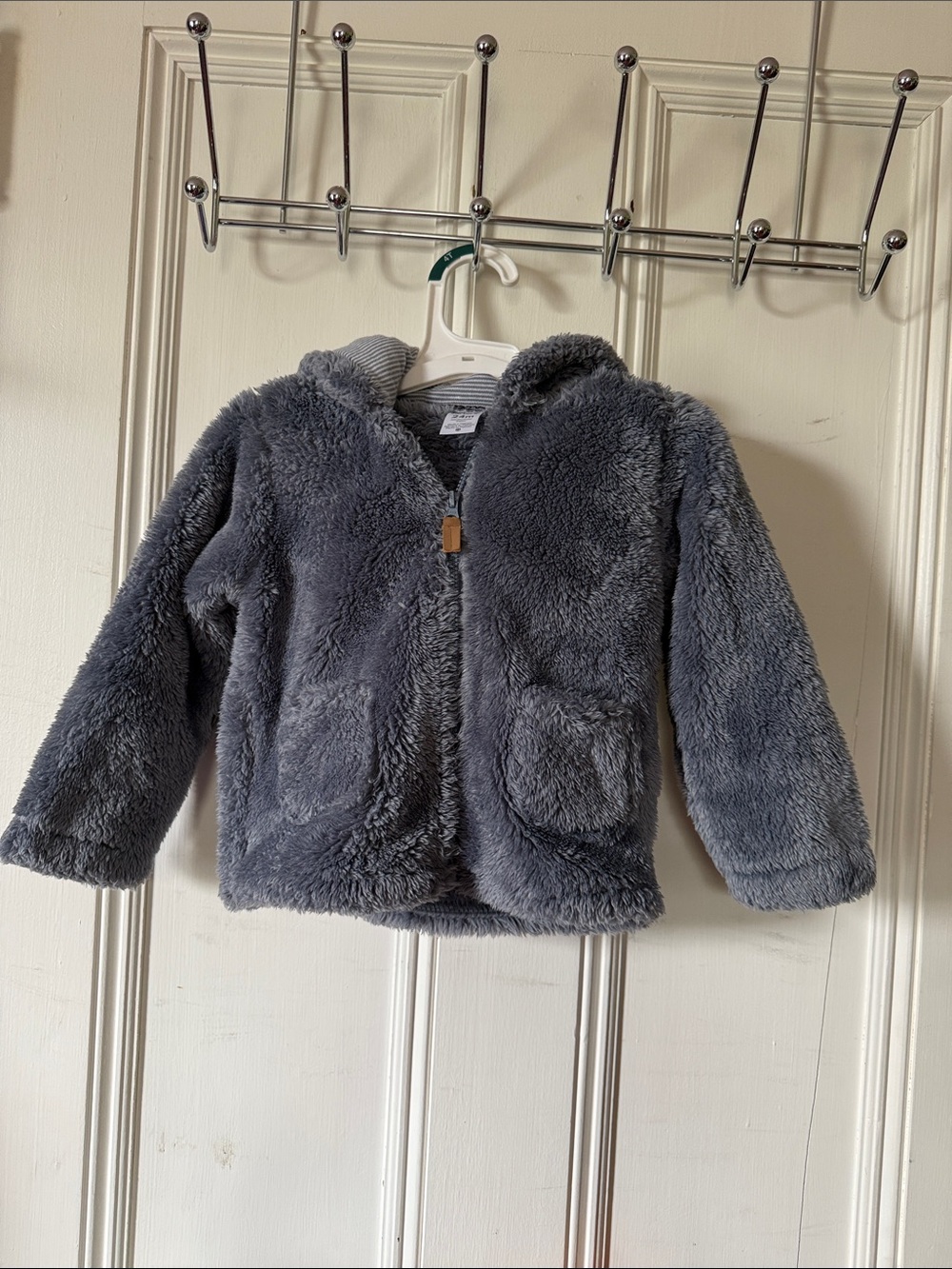 Carter's Plush Hooded Puffer Jacket in Gray